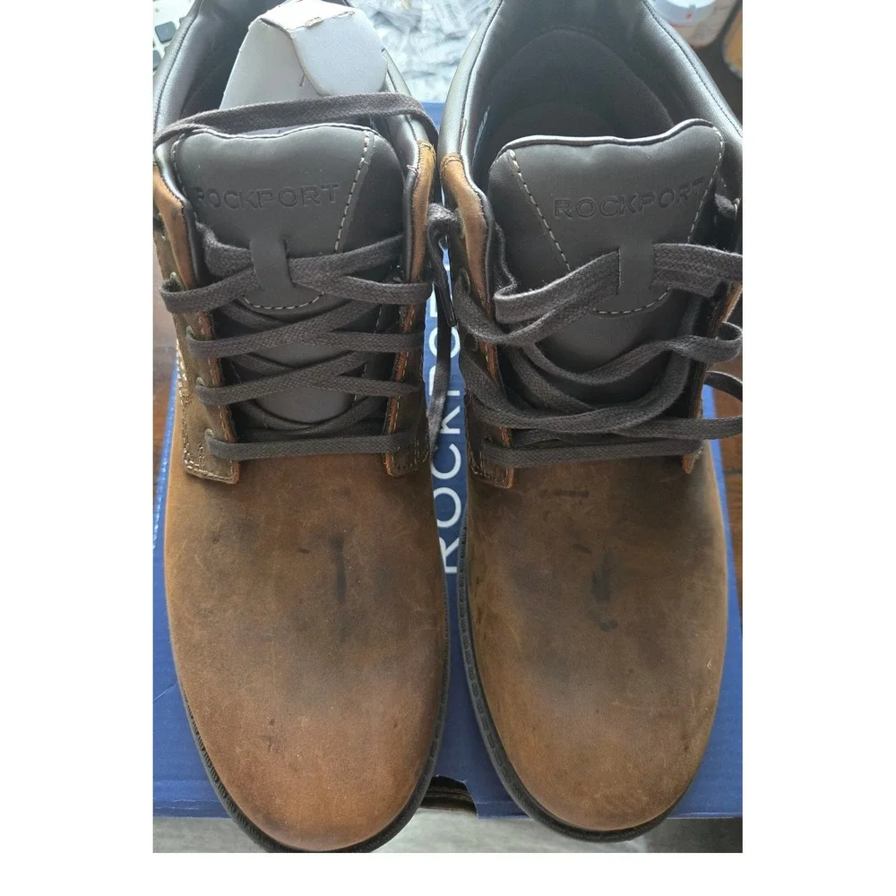 Rockport Storm Surge Tan Leather Waterproof Plain Toe Boots A13715 Mens 8.5 W